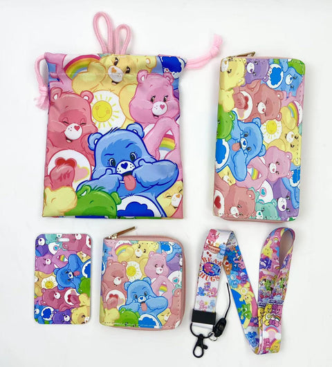 Care Bears purse gift Set (Bags/Purse/Card Holder/Lanyard/Cleaning Cloth)