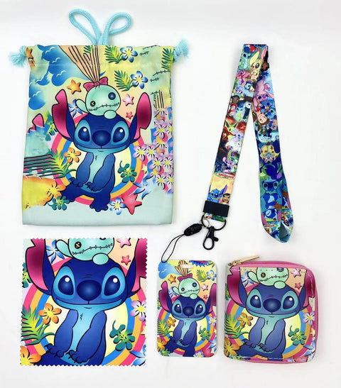 Stitch purse gift Set (Bags/Purse/Card Holder/Lanyard/Cleaning Cloth)