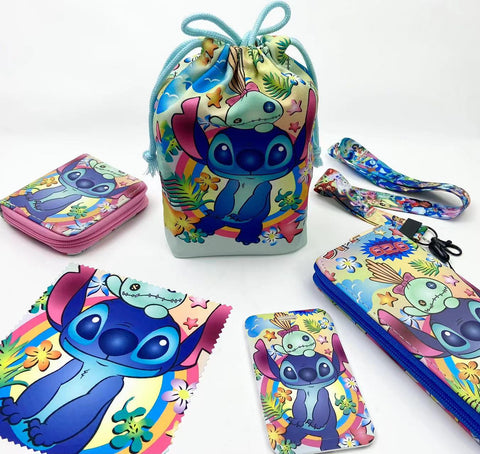 Stitch purse gift Set (Bags/Purse/Card Holder/Lanyard/Cleaning Cloth)