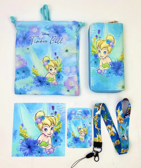 Tinkerbell purse gift Set (Bags/Purse/Card Holder/Lanyard/Cleaning Cloth)