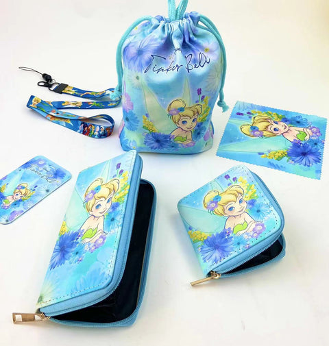 Tinkerbell purse gift Set (Bags/Purse/Card Holder/Lanyard/Cleaning Cloth)