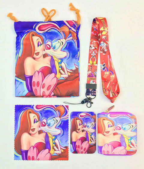 Roger Rabbit purse gift Set (Bags/Purse/Card Holder/Lanyard/Cleaning Cloth)