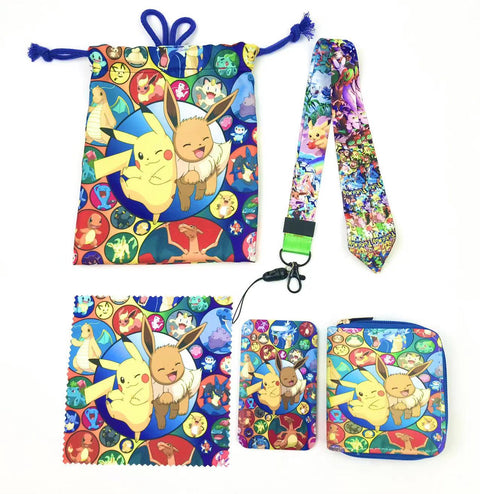 Pokémon purse gift Set (Bags/Purse/Card Holder/Lanyard/Cleaning Cloth)