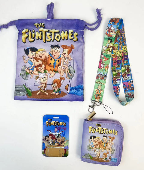 Flintstones purse gift Set (Bags/Purse/Card Holder/Lanyard/Cleaning Cloth)