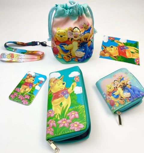 Winnie the Pooh purse gift Set (Bags/Purse/Card Holder/Lanyard/Cleaning Cloth)