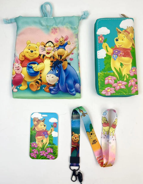Winnie the Pooh purse gift Set (Bags/Purse/Card Holder/Lanyard/Cleaning Cloth)