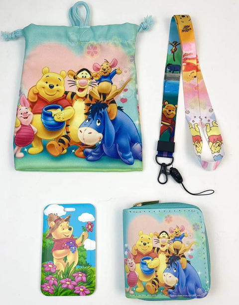 Winnie the Pooh purse gift Set (Bags/Purse/Card Holder/Lanyard/Cleaning Cloth)