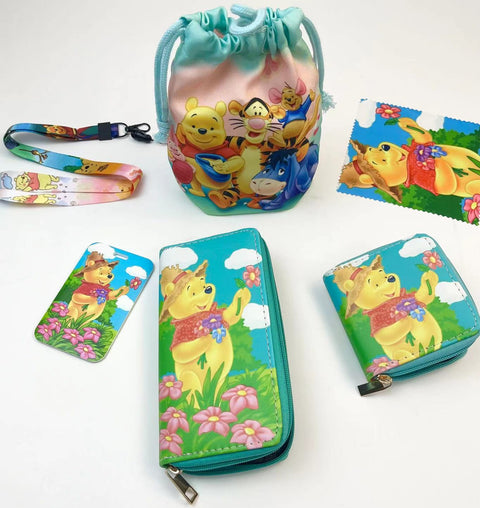 Winnie the Pooh purse gift Set (Bags/Purse/Card Holder/Lanyard/Cleaning Cloth)