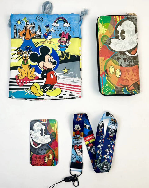 Mickey purse gift Set (Bags/Purse/Card Holder/Lanyard/Cleaning Cloth)