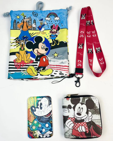 Minnie purse gift Set (Bags/Purse/Card Holder/Lanyard/Cleaning Cloth)