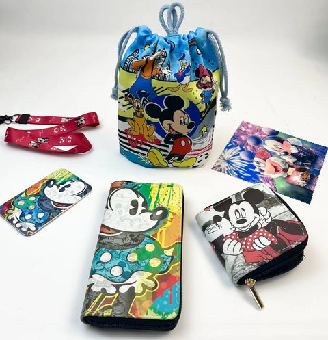 Minnie purse gift Set (Bags/Purse/Card Holder/Lanyard/Cleaning Cloth)