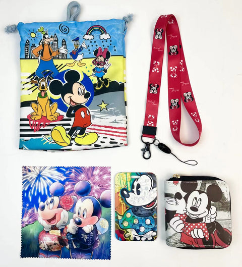 Minnie purse gift Set (Bags/Purse/Card Holder/Lanyard/Cleaning Cloth)