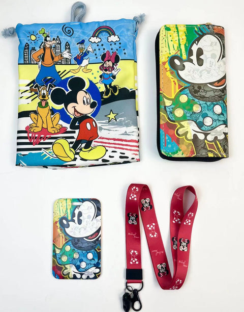 Minnie purse gift Set (Bags/Purse/Card Holder/Lanyard/Cleaning Cloth)