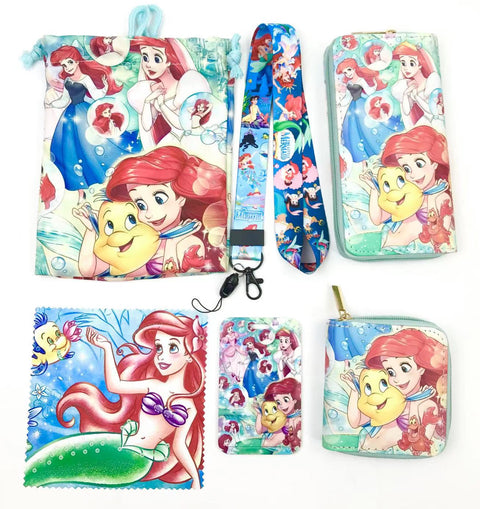 Mermaid purse gift Set (Bags/Purse/Card Holder/Lanyard/Cleaning Cloth)