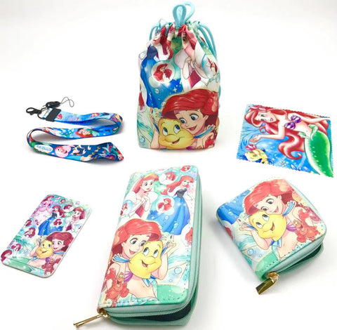 Mermaid purse gift Set (Bags/Purse/Card Holder/Lanyard/Cleaning Cloth)