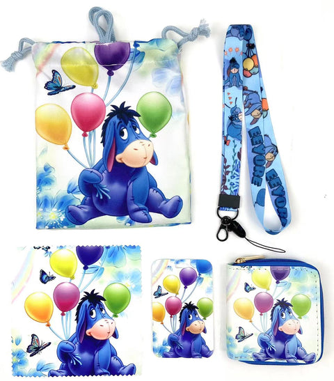 Eeyore purse gift Set (Bags/Purse/Card Holder/Lanyard/Cleaning Cloth)