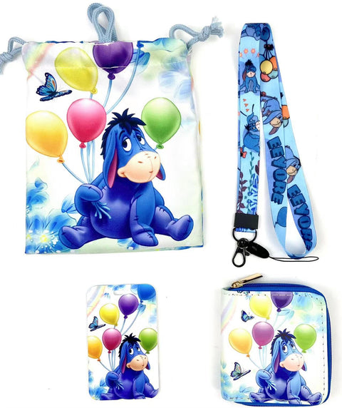 Eeyore purse gift Set (Bags/Purse/Card Holder/Lanyard/Cleaning Cloth)