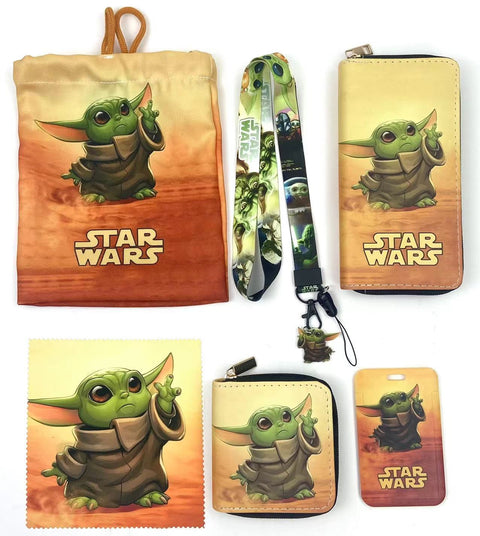 Yoda purse gift Set (Bags/Purse/Card Holder/Lanyard/Cleaning Cloth)
