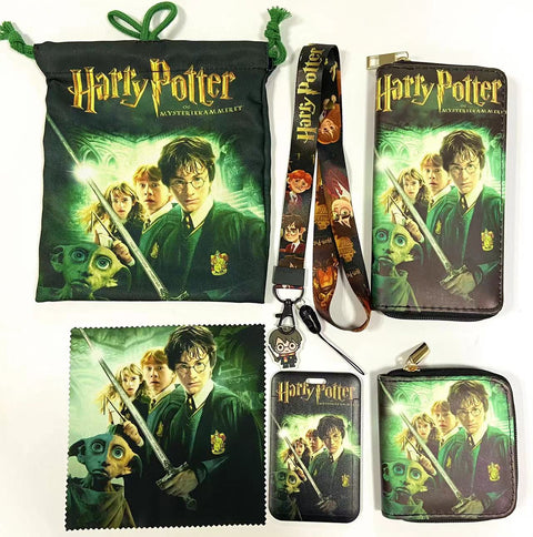 Harry Potter purse gift Set (Bags/Purse/Card Holder/Lanyard/Cleaning Cloth)
