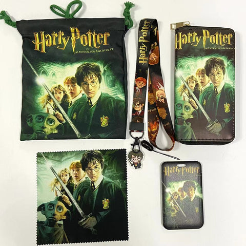 Harry Potter purse gift Set (Bags/Purse/Card Holder/Lanyard/Cleaning Cloth)