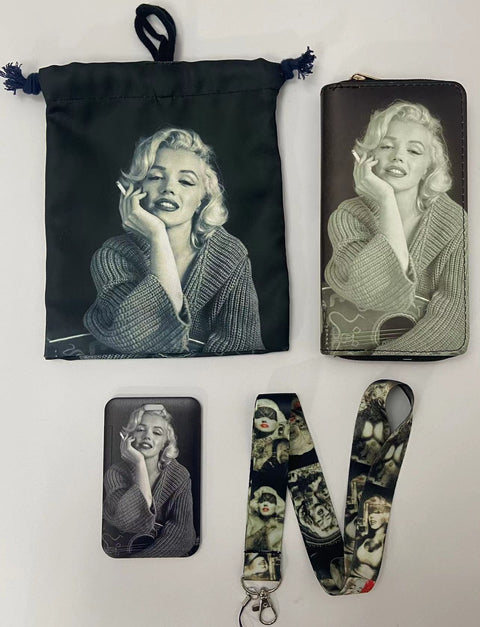 Marilyn Monroe purse gift Set (Bags/Purse/Card Holder/Lanyard/Cleaning Cloth)