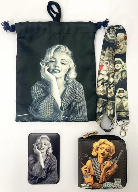 Marilyn Monroe purse gift Set (Bags/Purse/Card Holder/Lanyard/Cleaning Cloth)