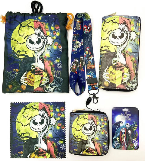 Horror NBC purse gift Set (Bags/Purse/Card Holder/Lanyard/Cleaning Cloth)