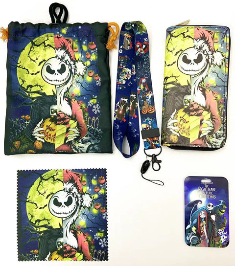 Horror NBC purse gift Set (Bags/Purse/Card Holder/Lanyard/Cleaning Cloth)