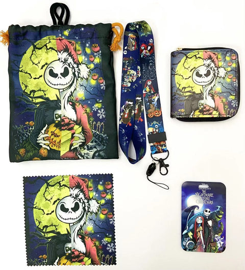 Horror NBC purse gift Set (Bags/Purse/Card Holder/Lanyard/Cleaning Cloth)