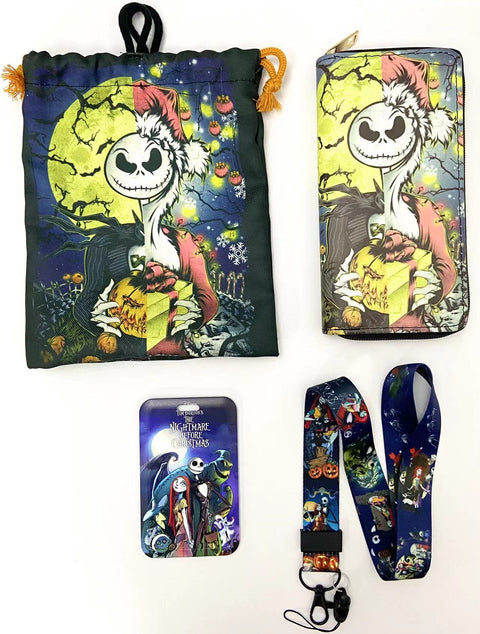Horror NBC purse gift Set (Bags/Purse/Card Holder/Lanyard/Cleaning Cloth)