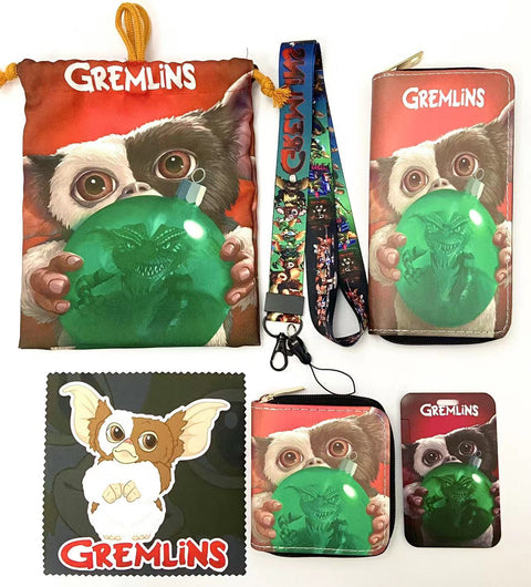 Gremlins purse gift Set (Bags/Purse/Card Holder/Lanyard/Cleaning Cloth)