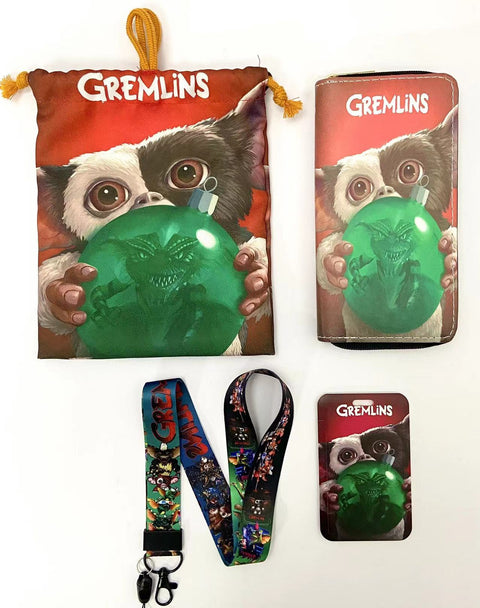 Gremlins purse gift Set (Bags/Purse/Card Holder/Lanyard/Cleaning Cloth)