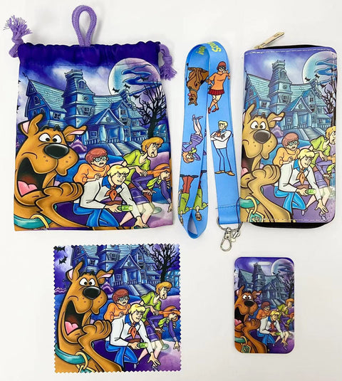 Scooby-Doo purse gift Set (Bags/Purse/Card Holder/Lanyard/Cleaning Cloth)
