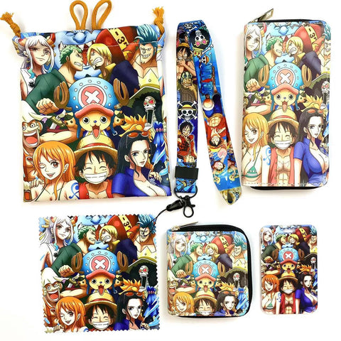 One Piece purse gift Set (Bags/Purse/Card Holder/Lanyard/Cleaning Cloth)
