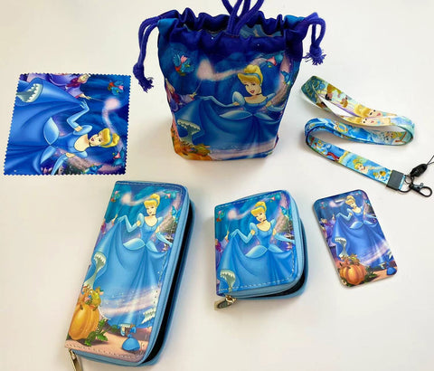 Cinderella purse gift Set (Bags/Purse/Card Holder/Lanyard/Cleaning Cloth)