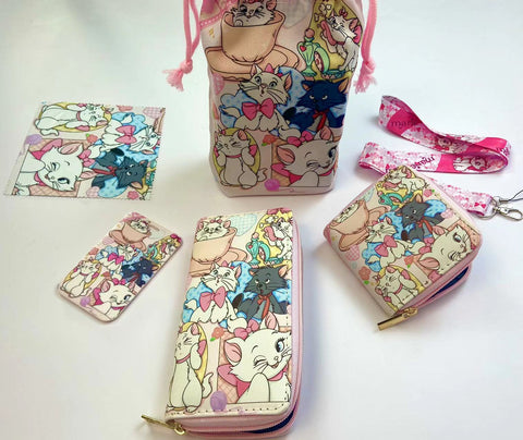 Marie Cat purse gift Set (Bags/Purse/Card Holder/Lanyard/Cleaning Cloth)