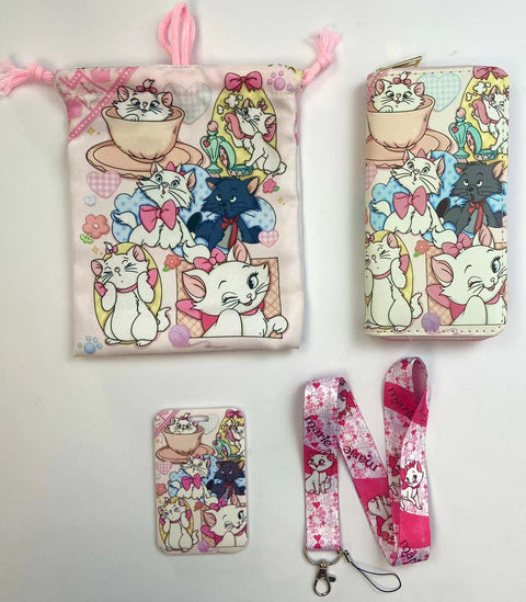 Marie Cat purse gift Set (Bags/Purse/Card Holder/Lanyard/Cleaning Cloth)
