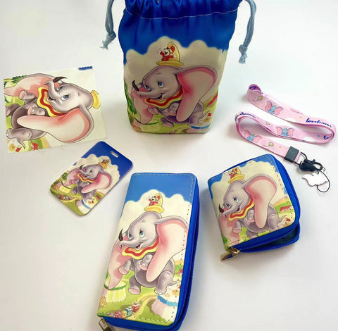 Elephants purse gift Set (Bags/Purse/Card Holder/Lanyard/Cleaning Cloth)