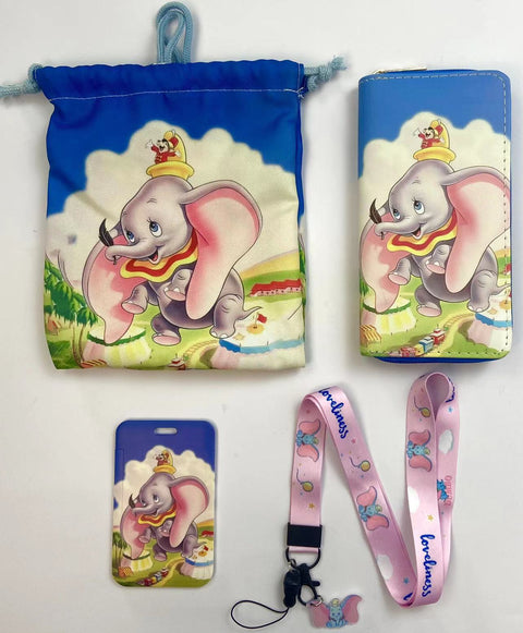 Elephants purse gift Set (Bags/Purse/Card Holder/Lanyard/Cleaning Cloth)