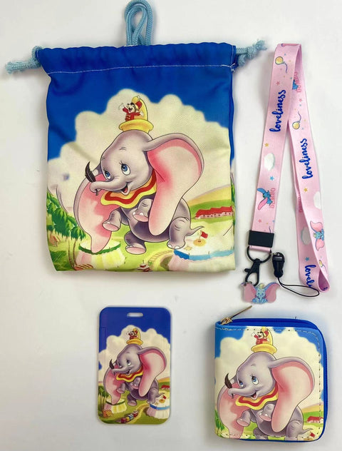 Elephants purse gift Set (Bags/Purse/Card Holder/Lanyard/Cleaning Cloth)