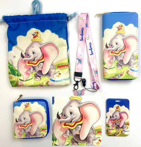 Elephants purse gift Set (Bags/Purse/Card Holder/Lanyard/Cleaning Cloth)