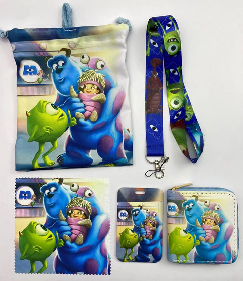 Monster Inc purse gift Set (Bags/Purse/Card Holder/Lanyard/Cleaning Cloth)