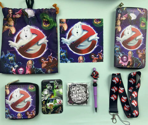 Horror Ghostbusters purse gift Set (Bags/Purse/Card Holder/Lanyard/Cleaning Cloth)