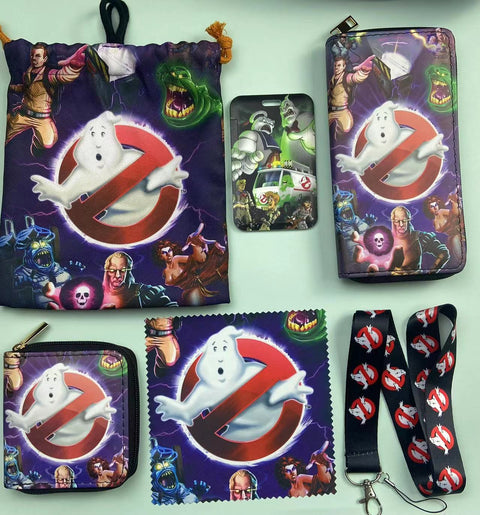 Horror Ghostbusters purse gift Set (Bags/Purse/Card Holder/Lanyard/Cleaning Cloth)