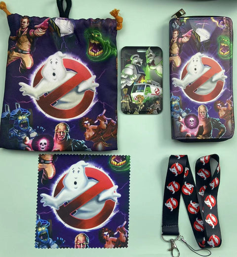 Horror Ghostbusters purse gift Set (Bags/Purse/Card Holder/Lanyard/Cleaning Cloth)