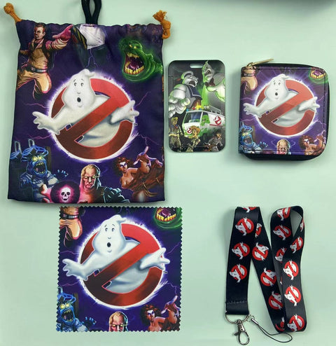 Horror Ghostbusters purse gift Set (Bags/Purse/Card Holder/Lanyard/Cleaning Cloth)