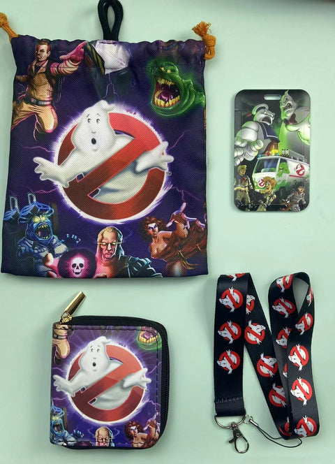 Horror Ghostbusters purse gift Set (Bags/Purse/Card Holder/Lanyard/Cleaning Cloth)