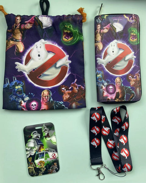 Horror Ghostbusters purse gift Set (Bags/Purse/Card Holder/Lanyard/Cleaning Cloth)