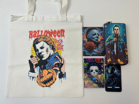 Michael Myers Tote bag set (Bags/Purse/phone Holder/notebook/mousepad/)