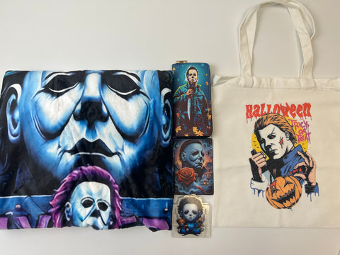 Michael Myers Tote bag set (Bags/Purse/phone Holder/notebook/mousepad/)